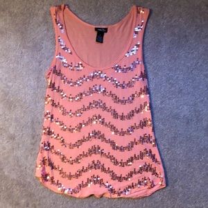 Rue21‎ Orange Sequins Tank Top